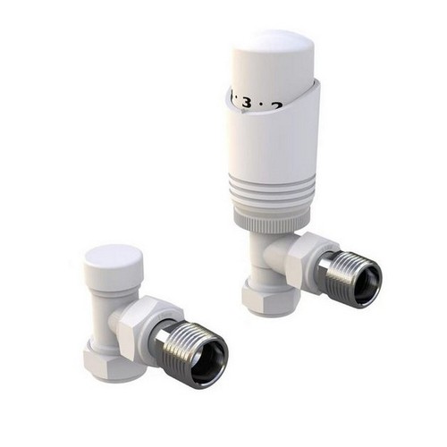 White angled trv radiator - angled,