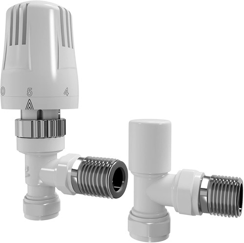 Radiator valves pair white - pair,