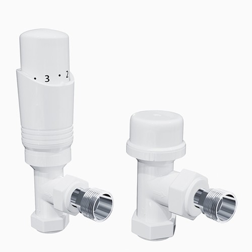 Angled white thermostatic - angled,