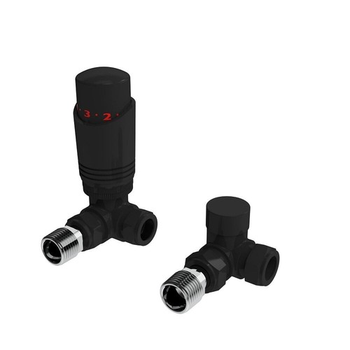 Black corner trv radiator - corner,