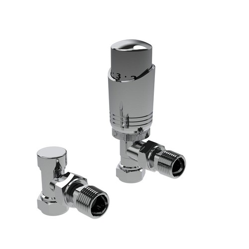 Chrome angled trv radiator - angled,